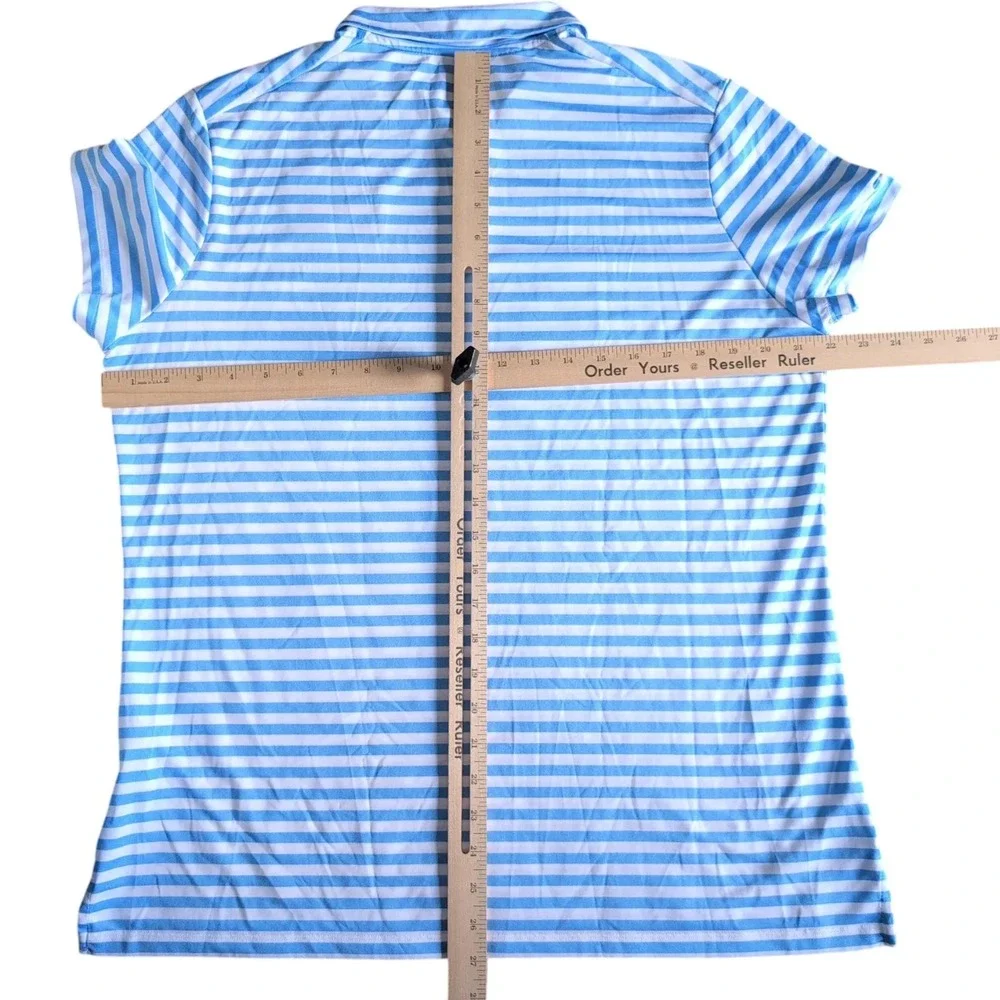 Arnold Palmer‎ Invitational Shirt Polo Mens XL Blue Stripe Nike Golf Dri Fit